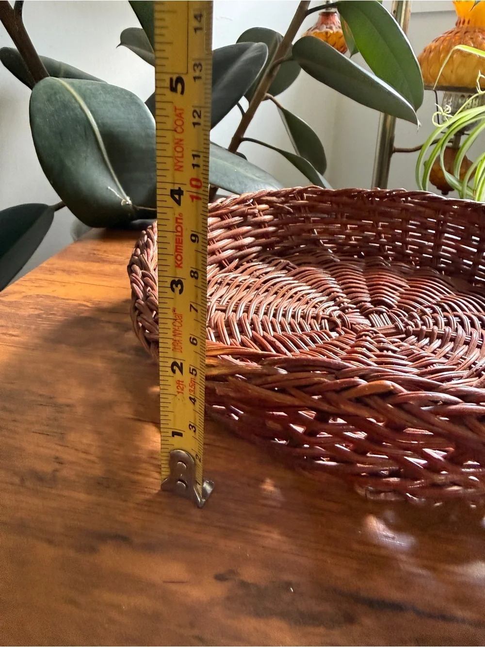Woven Round hexagon Decorative Basket - Brown